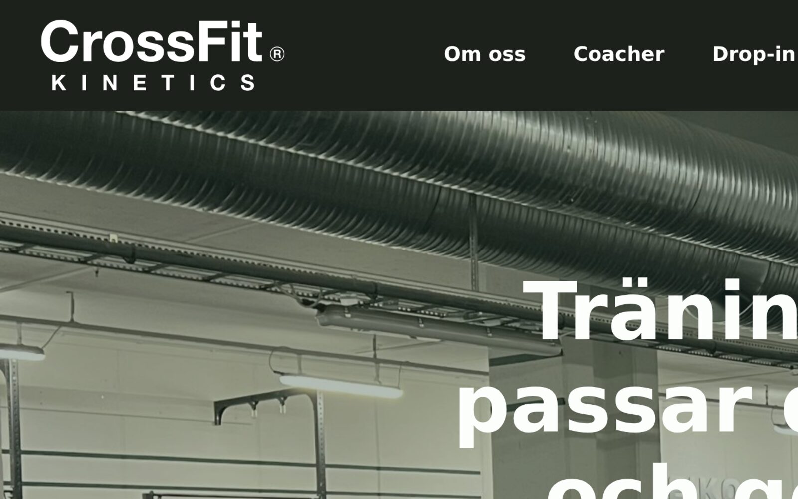 CrossFit Kinetics – sajten innan ombyggnad