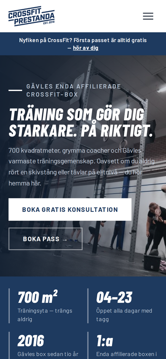 CrossFit Prestanda i mobilen